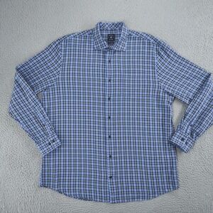 Johnnie O Shirt Mens XL Blue Plaid Top Shelf Lloyd Long Sleeve Button Front